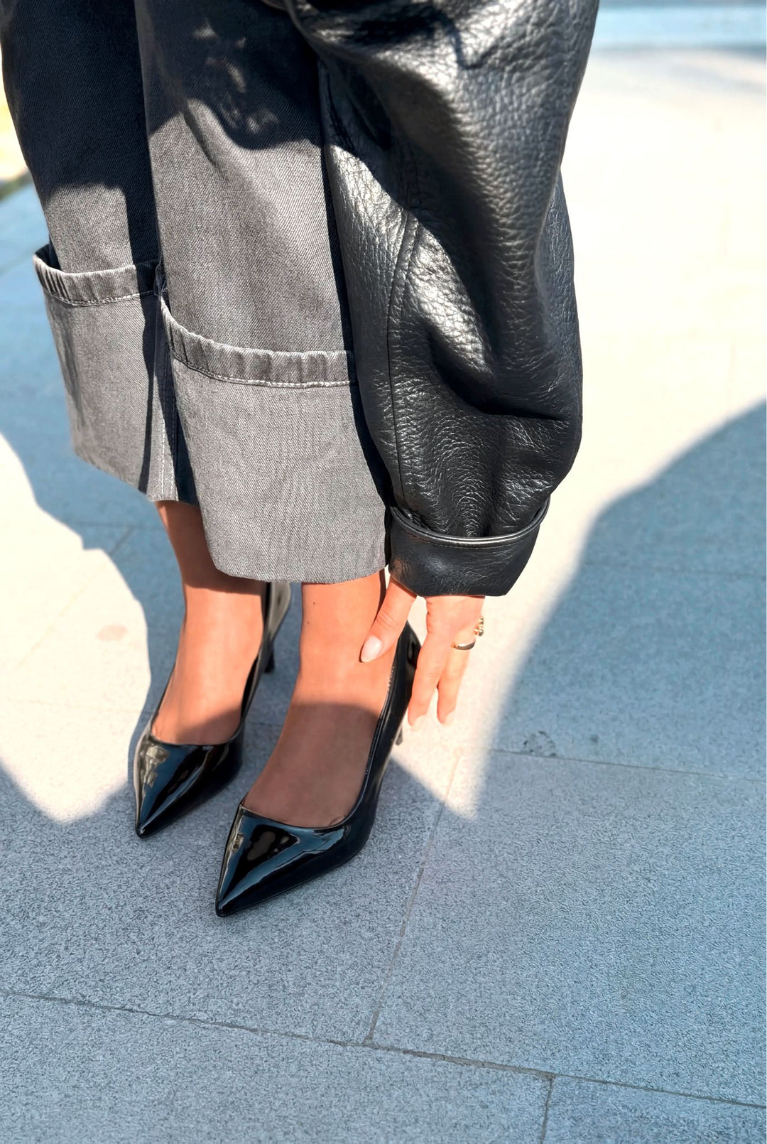 Delvion Stiletto Siyah Rugan - ILOVESHOES