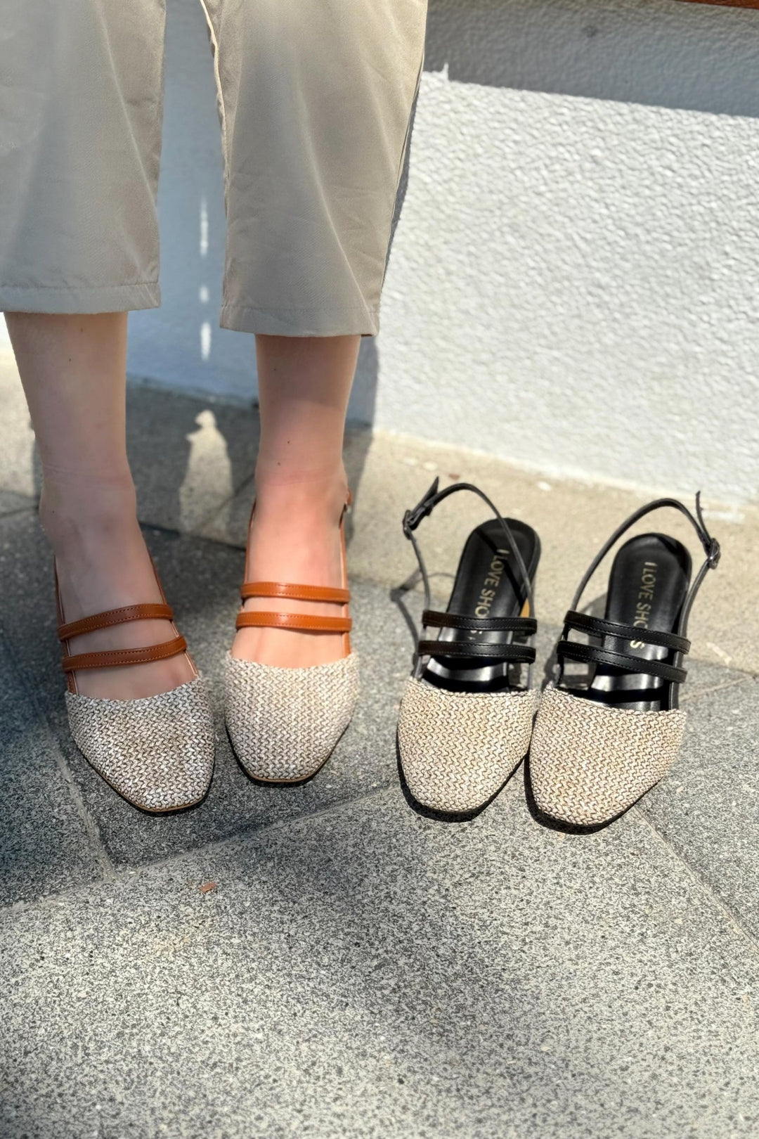 Marlo Mat Deri Siyah Hasır Detaylı Mary Jane - ILOVESHOES