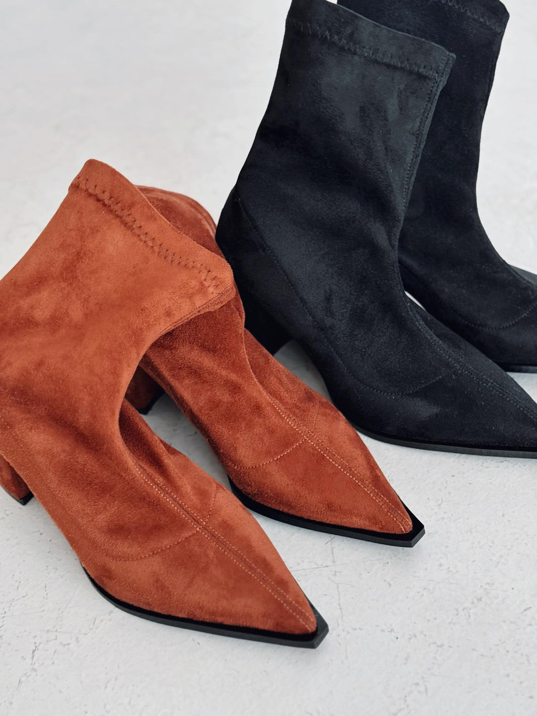 Caryne Kadın Topuklu Streç Bot Taba Süet - ILOVESHOES