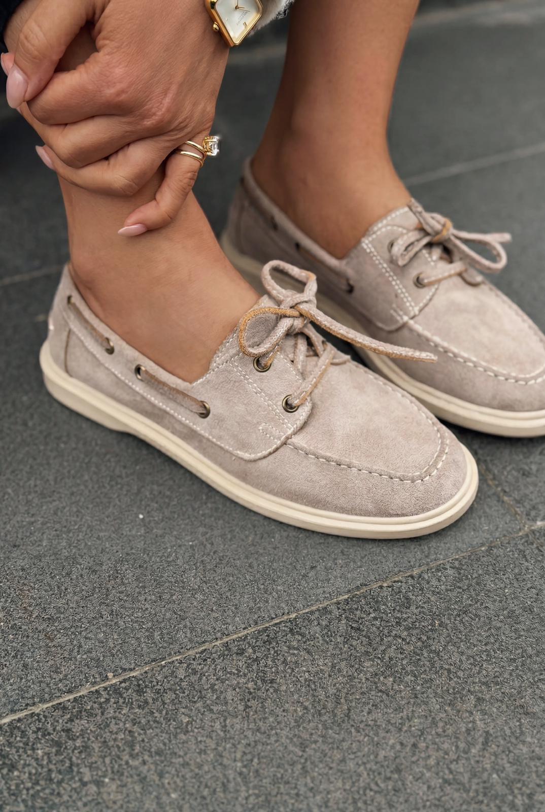 Morin Kadın Oxford Ayakkabı Vizon Süet - ILOVESHOES