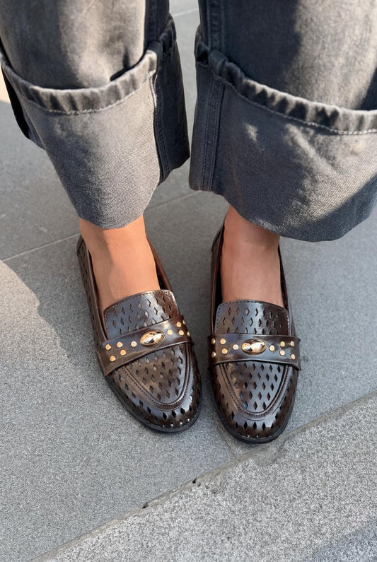 Ardion Kadın Loafer Acıkahve Mat Deri