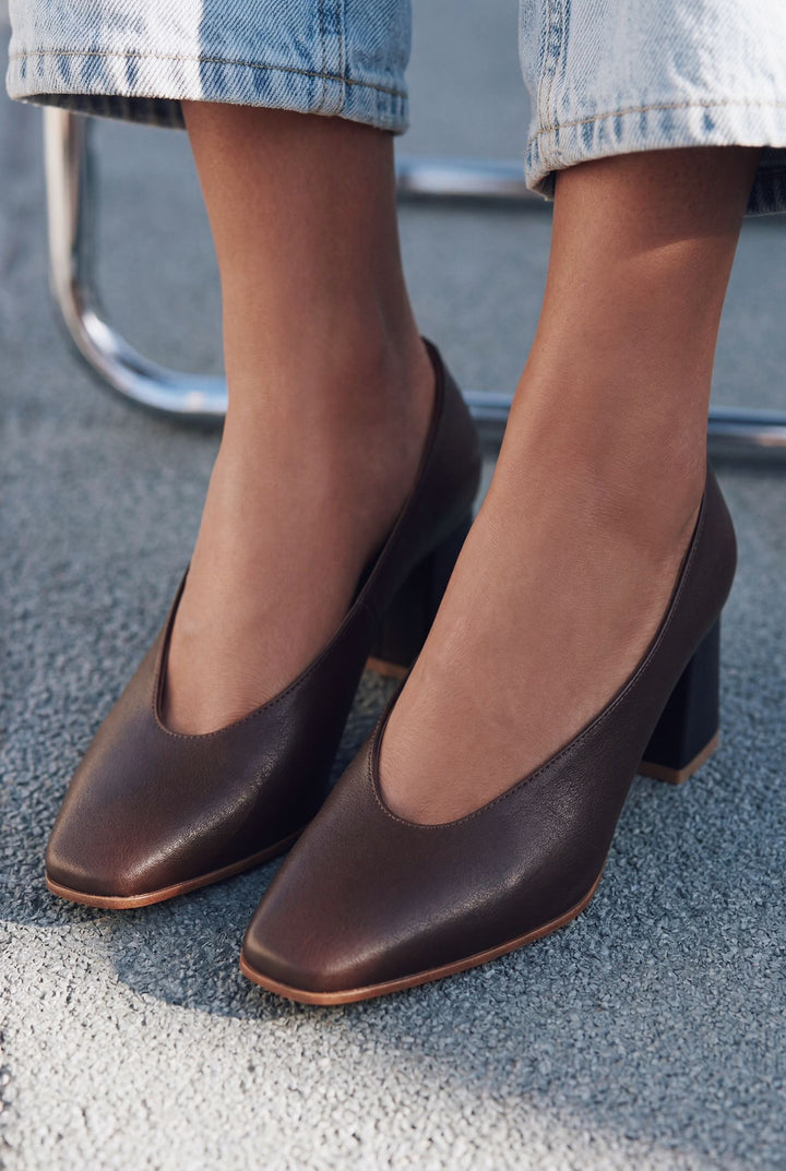 Torben Acı Kahve Mat Deri Kadın Topuklu Ayakkabı - ILOVESHOES