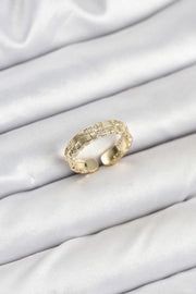 ILS - 1013 Kadın Sırım Yüzük Gold Zirkon Taşlı - ILOVESHOES