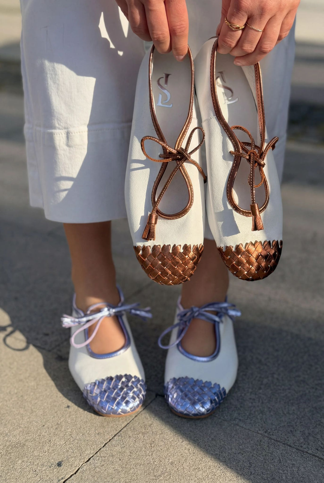 Talorin Hakiki Deri Kadın Bağcıklı Babet Metalik Bronz - ILOVESHOES