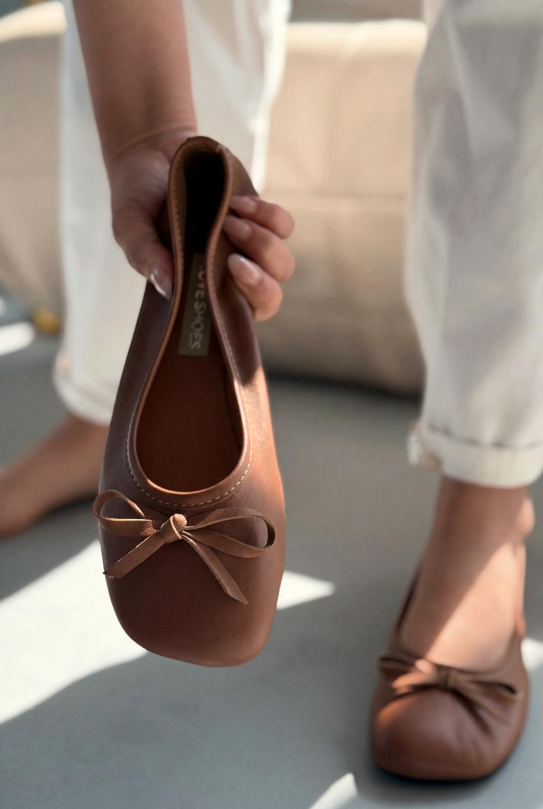 Telion Taba Hakiki Deri Kadın Babet - ILOVESHOES