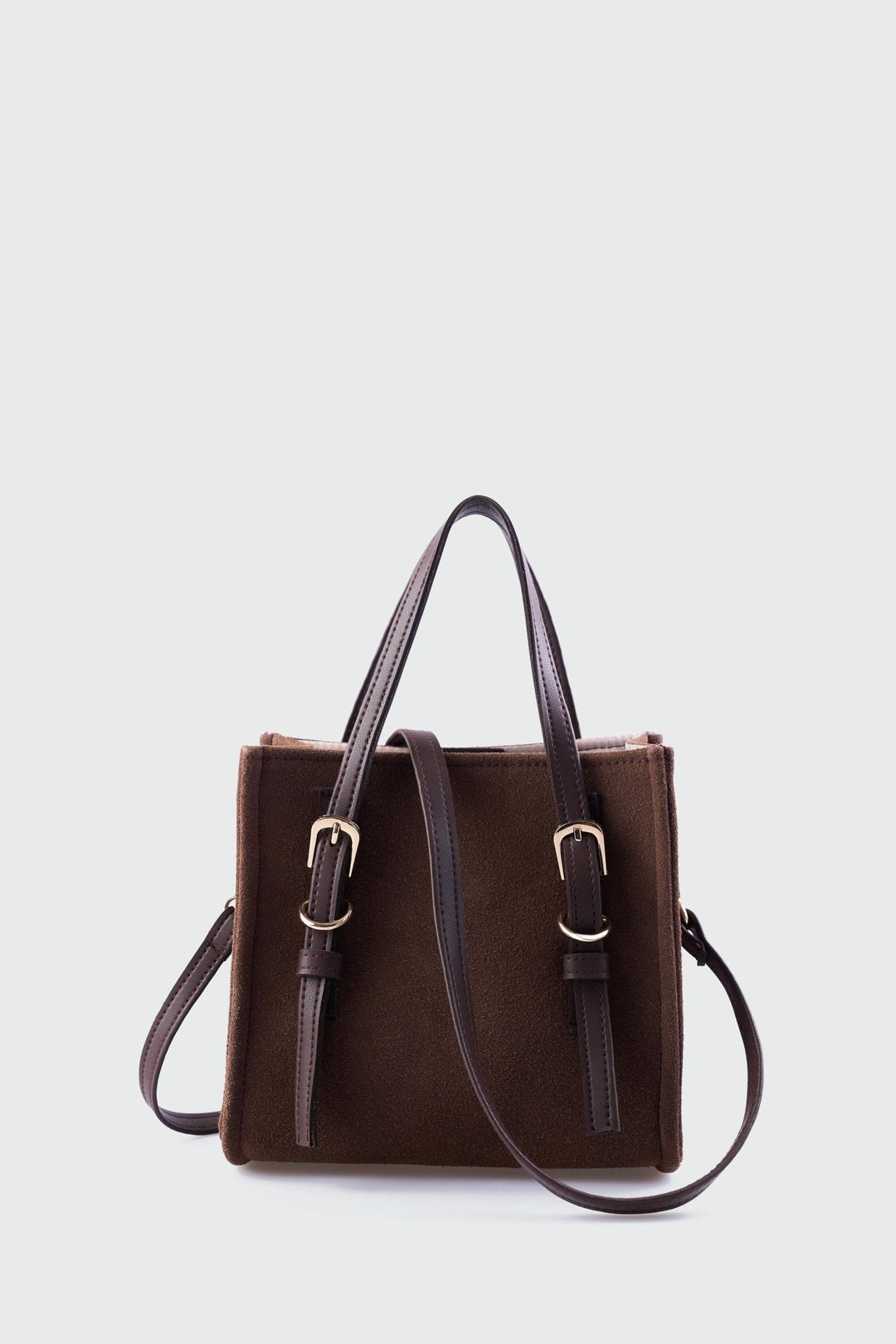 Olyra Çapraz Çanta Acıkahve Süet Kemer Detaylı - ILOVESHOES