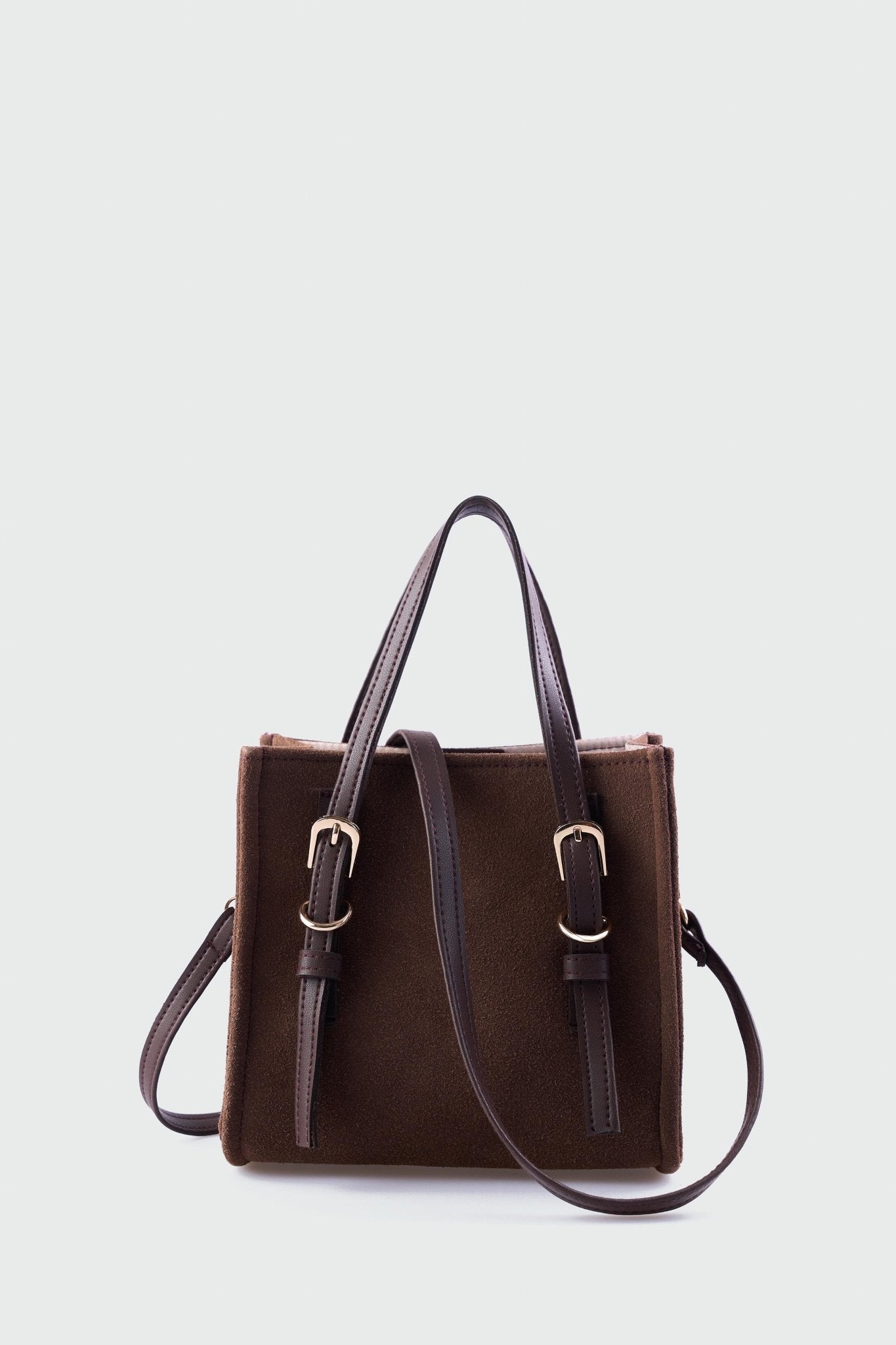 Olyra Çapraz Çanta Acıkahve Süet Kemer Detaylı - ILOVESHOES