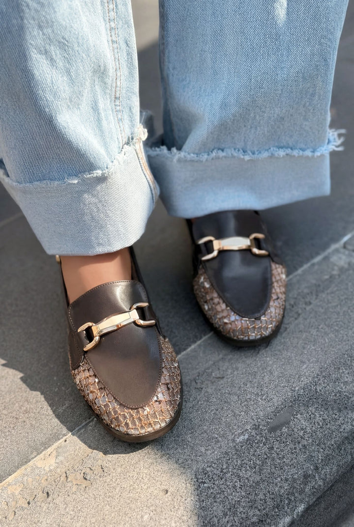 Delter Kadın Loafer Acıkahve Mat Deri - ILOVESHOES