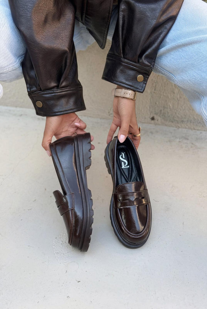 Kastrel Kasın Loafer Acıkahve Kırışık Rugan - ILOVESHOES