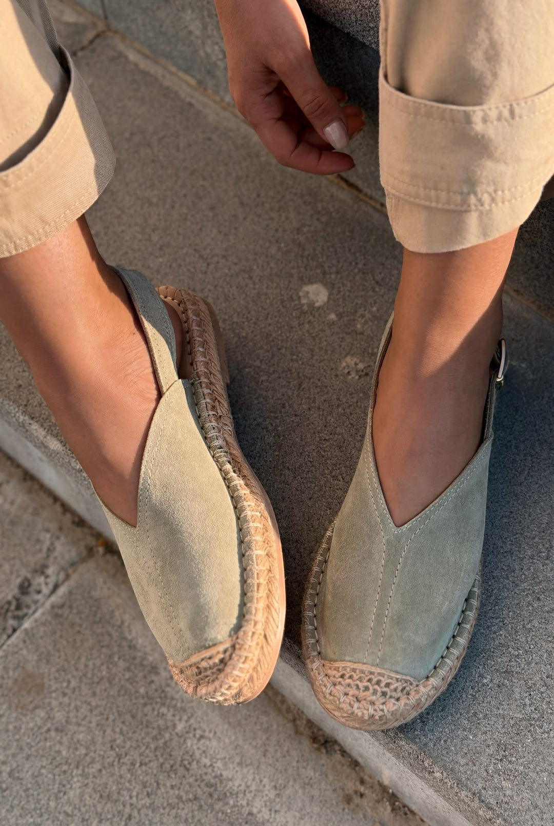 Orveth Yeşil Hakiki Süet Kadın Espadril - ILOVESHOES