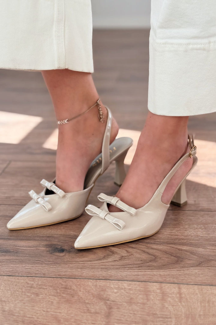 Berin Rugan Nude Fiyonk Detaylı Detaylı Kadın Ayakkabı - ILOVESHOES Türkiye