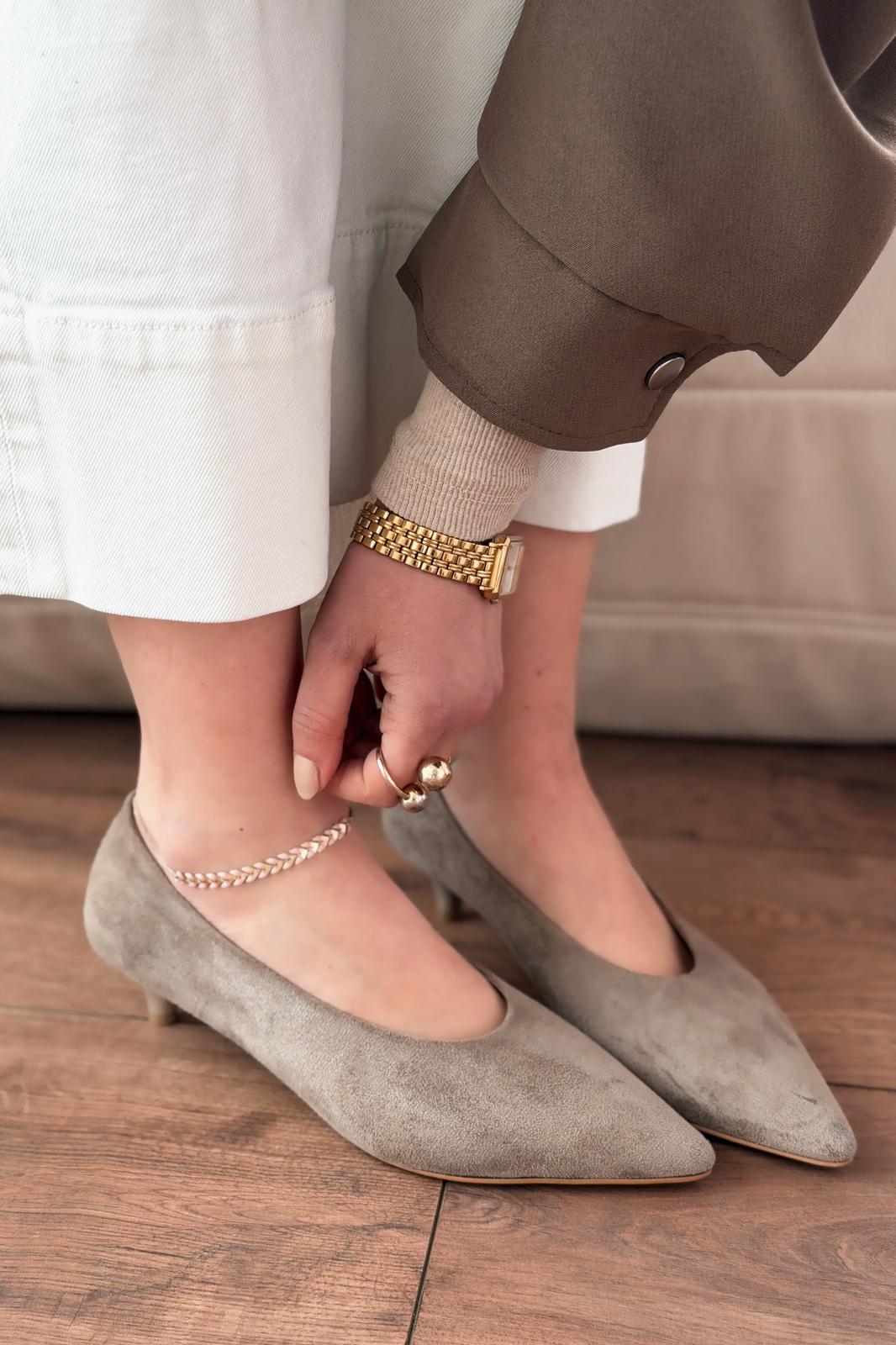 Seranis Stiletto Vizon Süet - ILOVESHOES