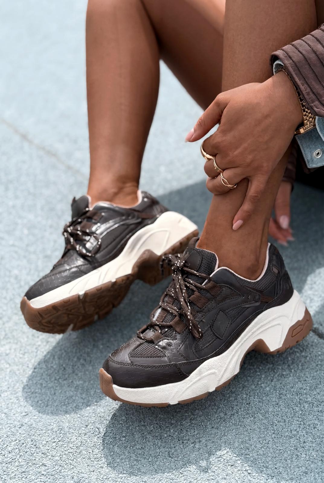 Norser Hakiki Deri Kadın Spor Ayakkabı Acıkahve - ILOVESHOES