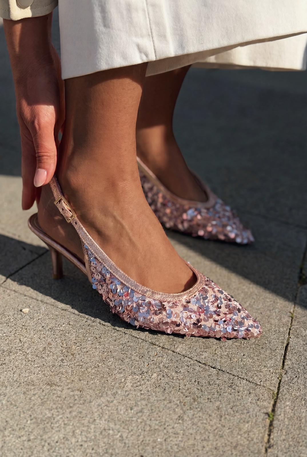 Selorine Stiletto Pembe Pullu - ILOVESHOES