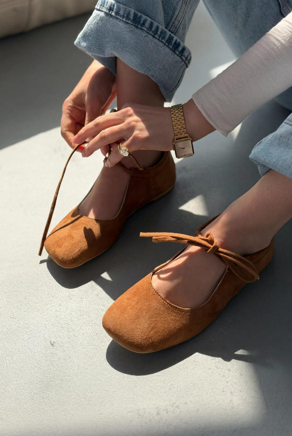 Belith Taba Süet Kadın Babet - ILOVESHOES