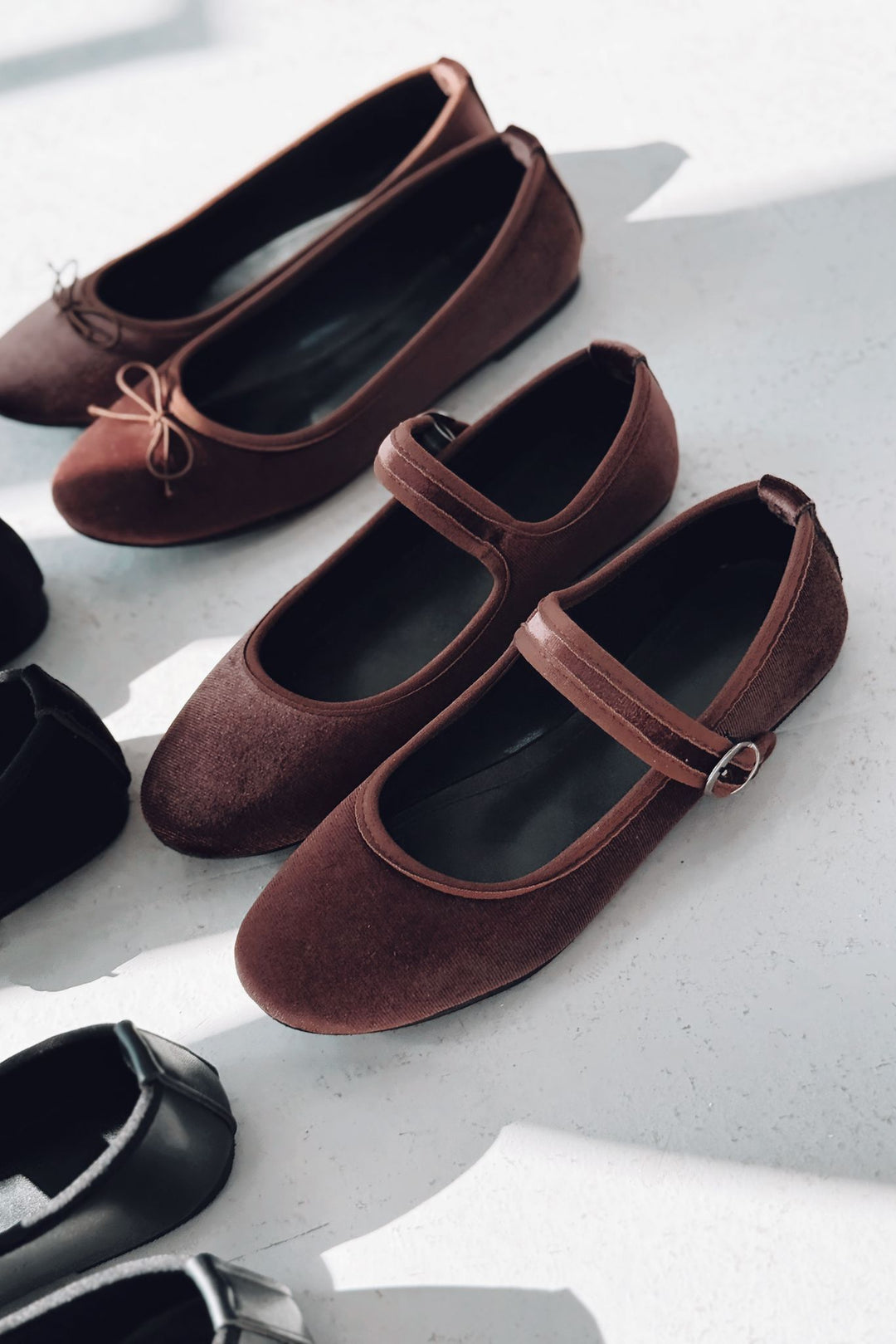 Vosinta Kadife Mary Jane Babet Acıkahve - ILOVESHOES