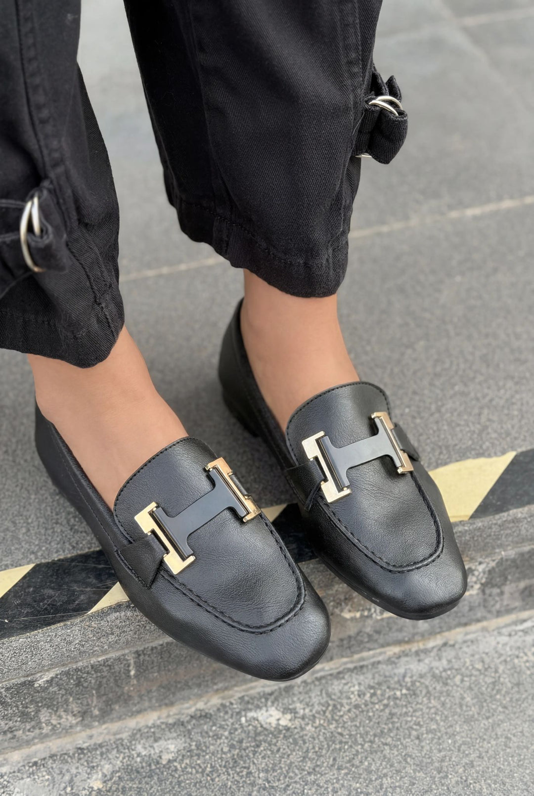 Elara Kadın Loafer Siyah Mat Deri - ILOVESHOES