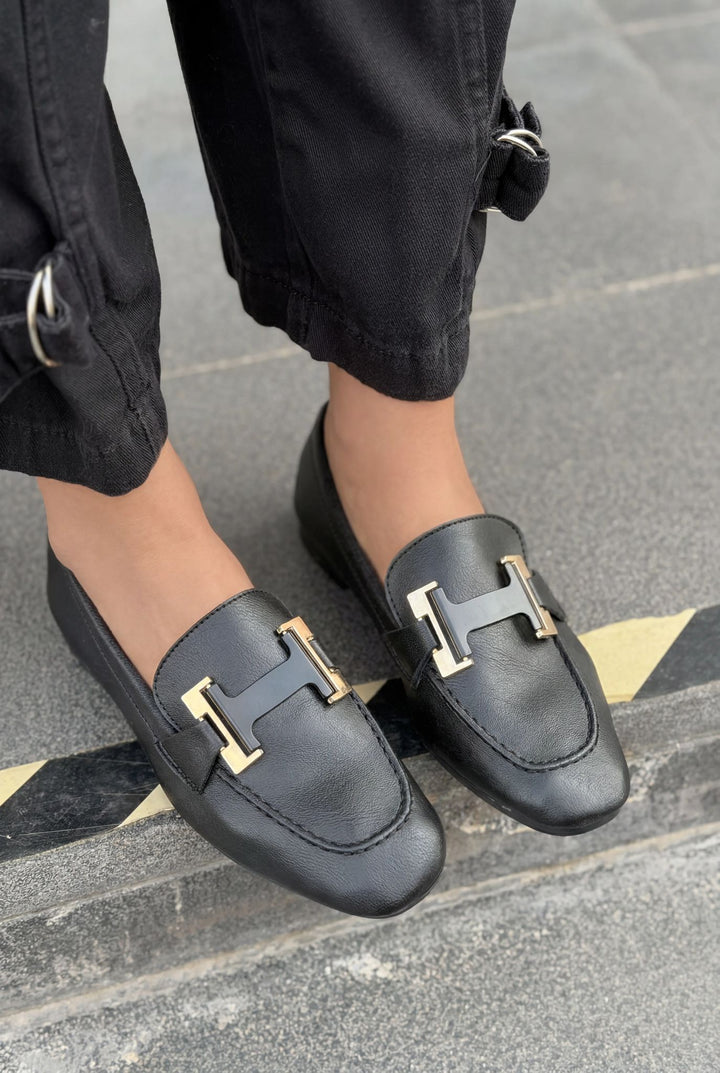 Elara Kadın Loafer Siyah Mat Deri - ILOVESHOES