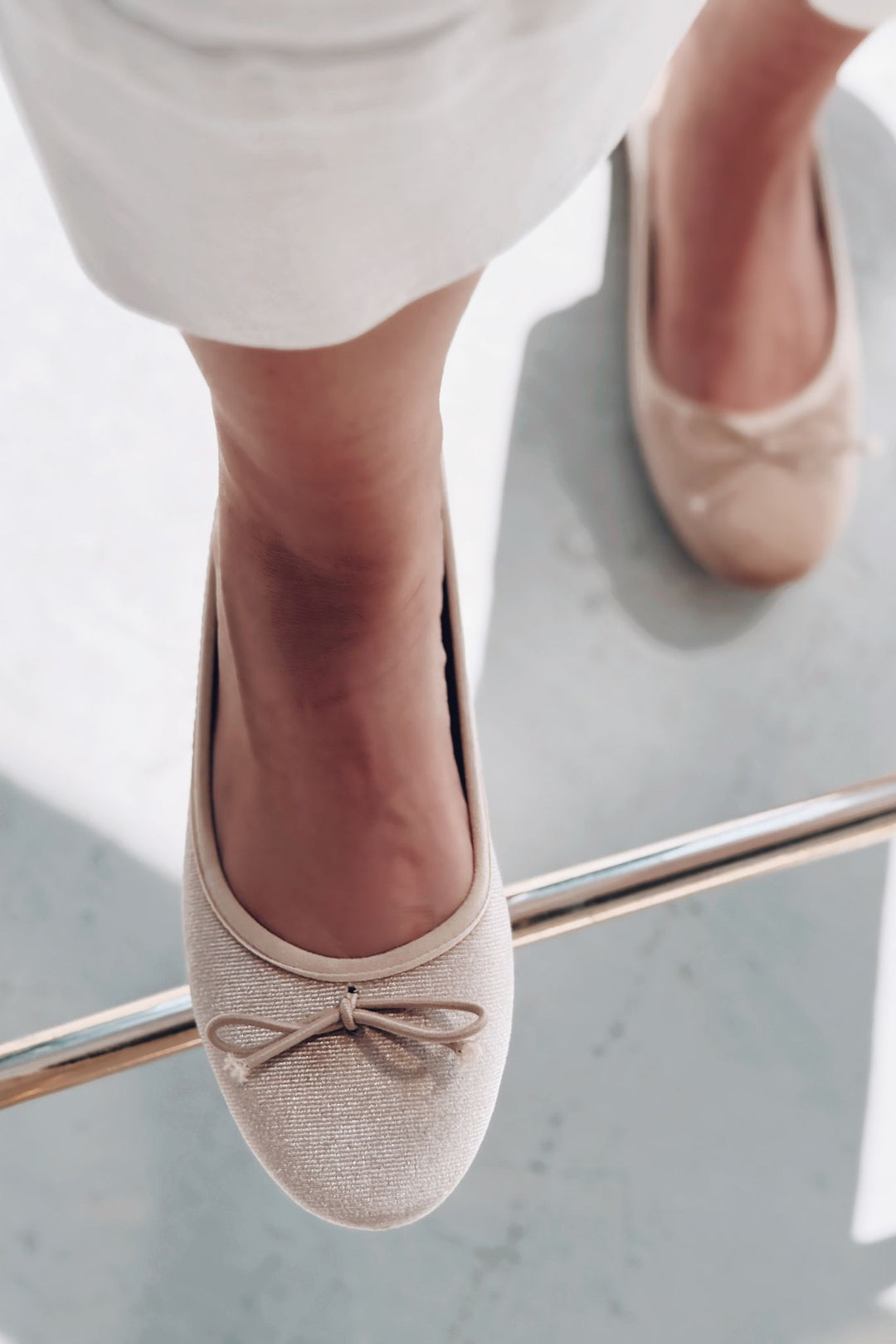 Lante Kadife Mary Jane Babet Bej - ILOVESHOES