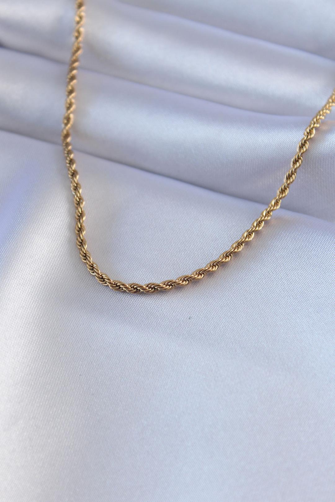 ILS - 1008 Kadın Burgu Kolye Gold Çelik 45 CM - ILOVESHOES