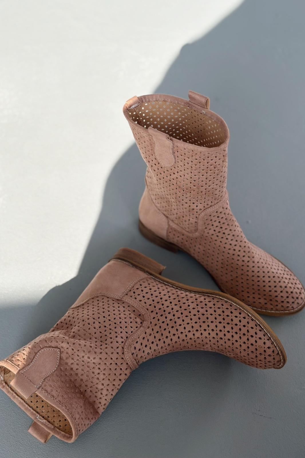 Meror Pudra Süet Kadın Delikli Yazlık Bot - ILOVESHOES