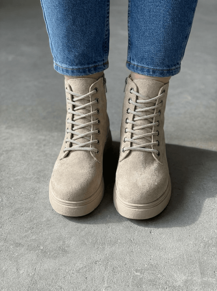 Voltera Kadın Bot Bej Süet - ILOVESHOES