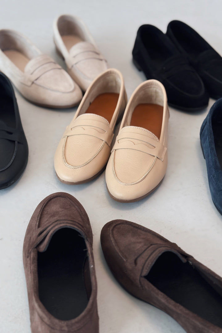 Lemor Hakiki Deri Kadın Loafer Bej