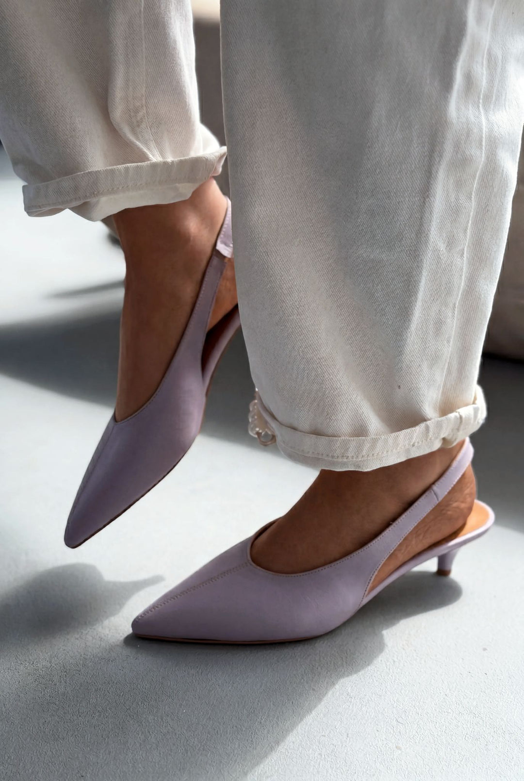 Selor Lila Mat Deri Kadın Stiletto - ILOVESHOES