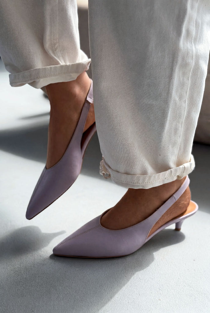 Selor Lila Mat Deri Kadın Stiletto - ILOVESHOES