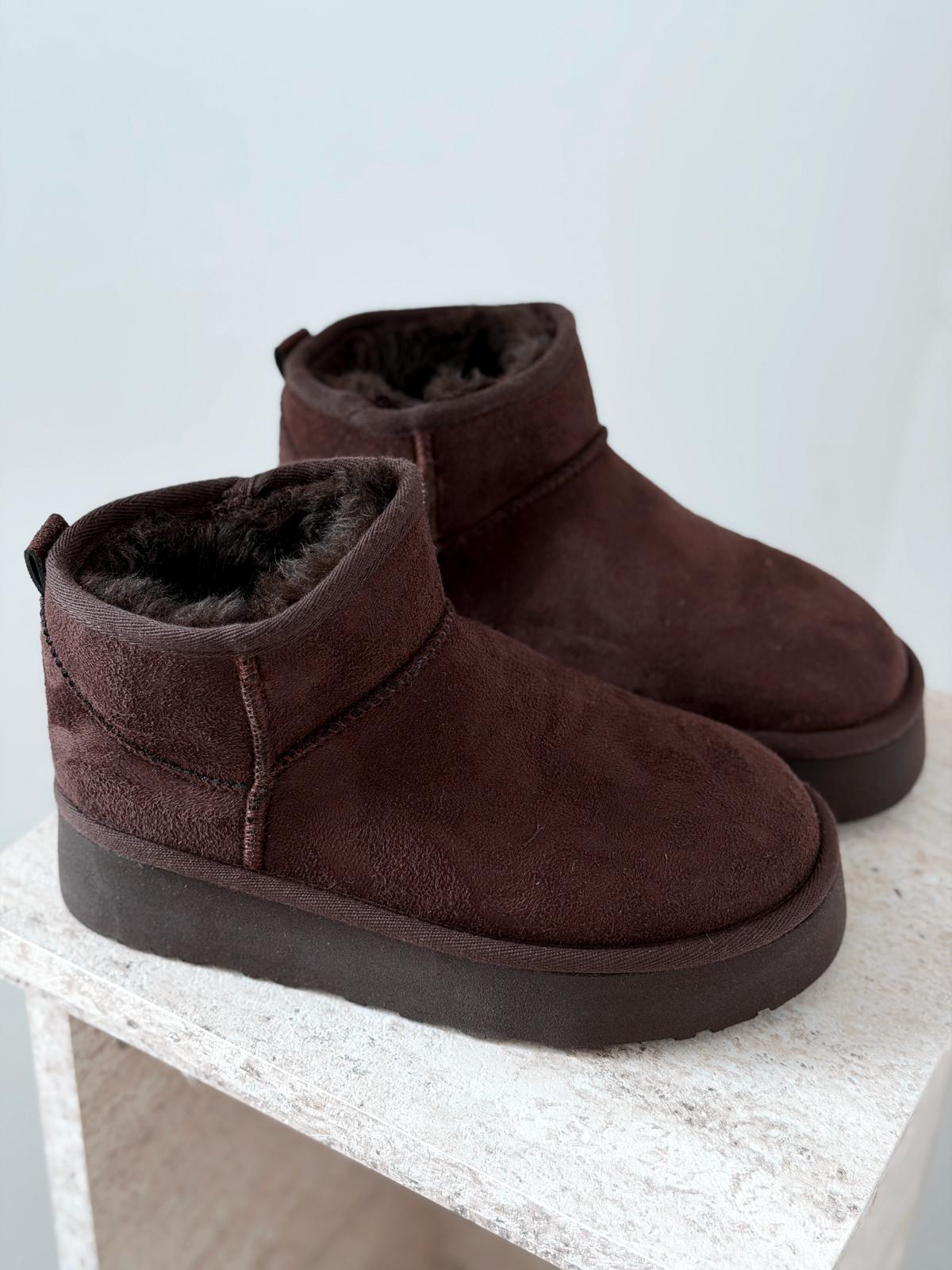 Leonar Kadın İçi Tüylü Bot Acıkahve Süet - ILOVESHOES