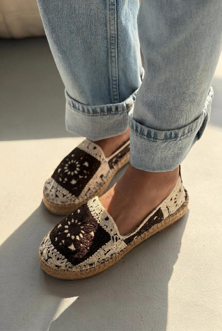 Linera Acıkahve Kadın Espadril Loafer - ILOVESHOES