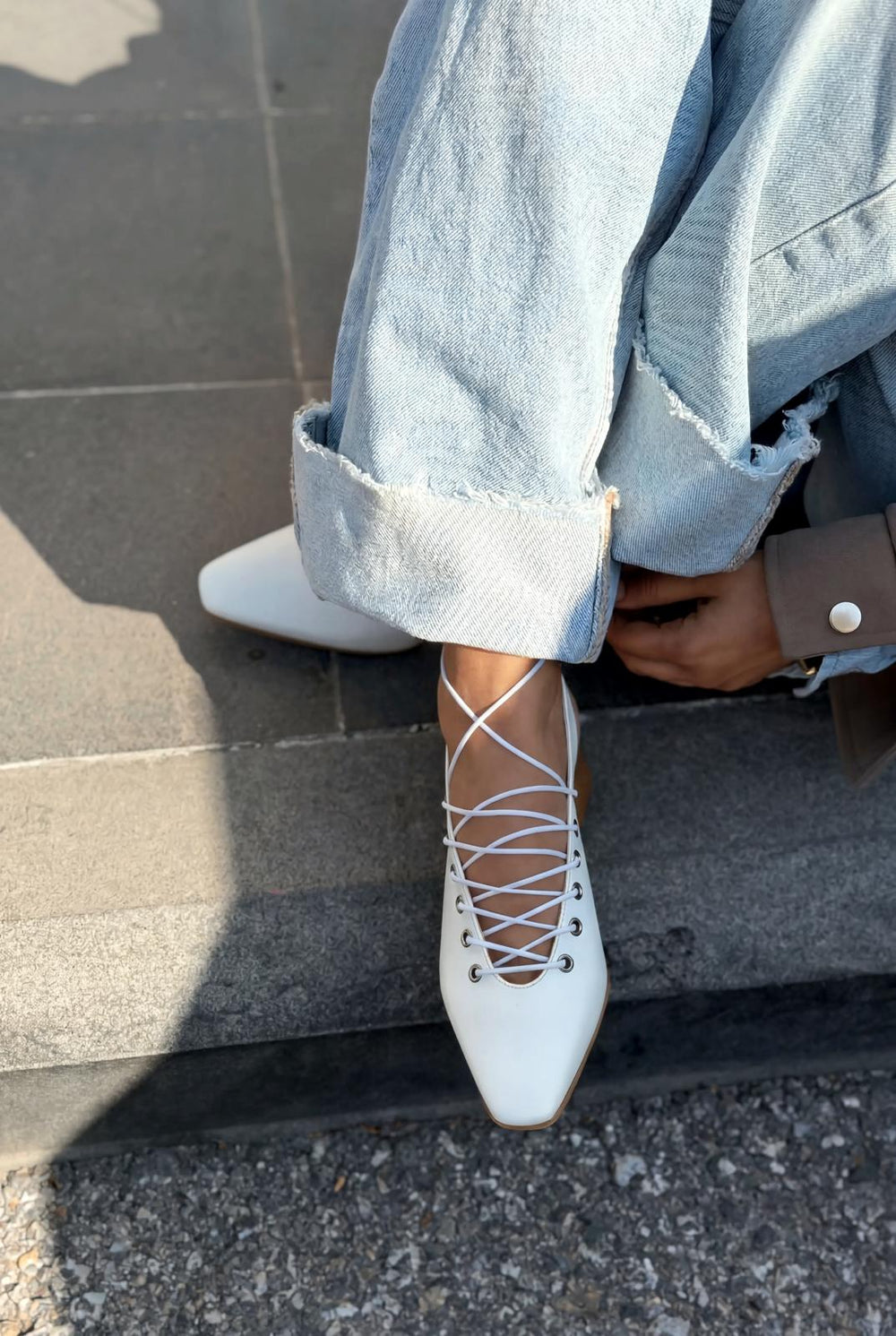 Yorella Topuklu Ayakkabı Beyaz Mat Deri - ILOVESHOES