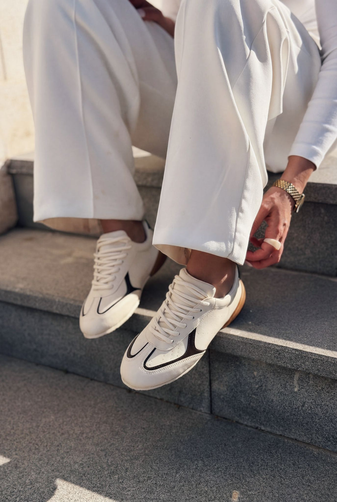 Rosven Acıkahve Mat Deri Kadın Spor Ayakkabı - ILOVESHOES