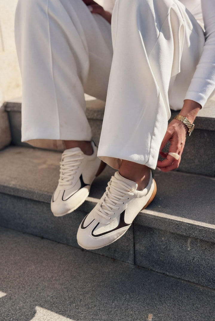Rosven Acıkahve Mat Deri Kadın Spor Ayakkabı - ILOVESHOES