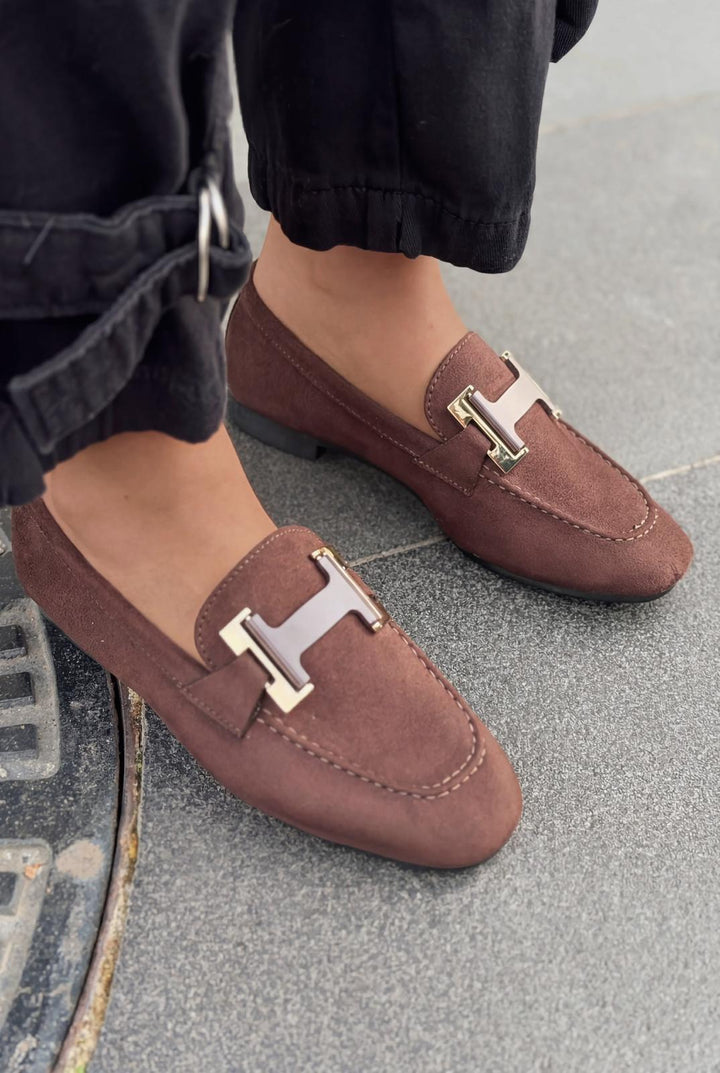Elara Kadın Loafer Acıkahve Süet - ILOVESHOES