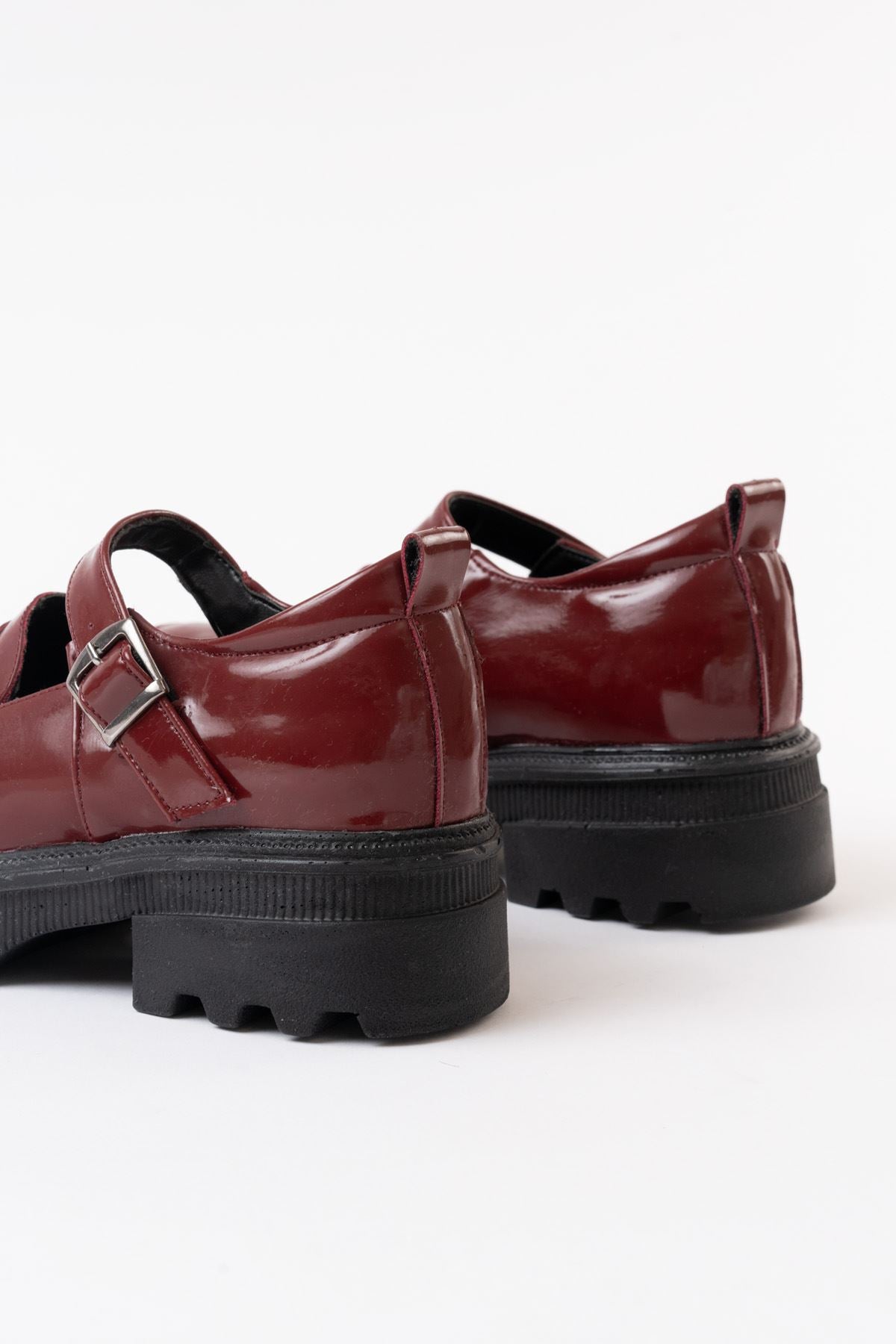 Clavix Rugan Bordo Yüksek Tabanlı Loafer Ayakkabı - ILOVESHOES