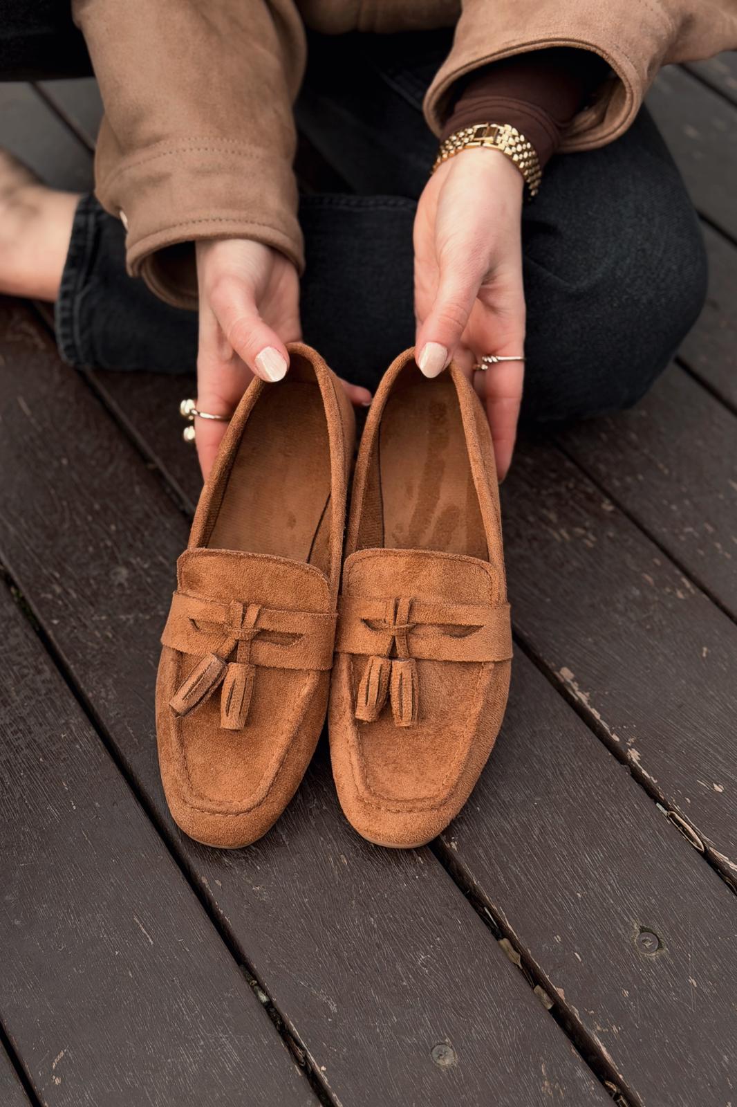 Olena Kadın Loafer Taba Süet