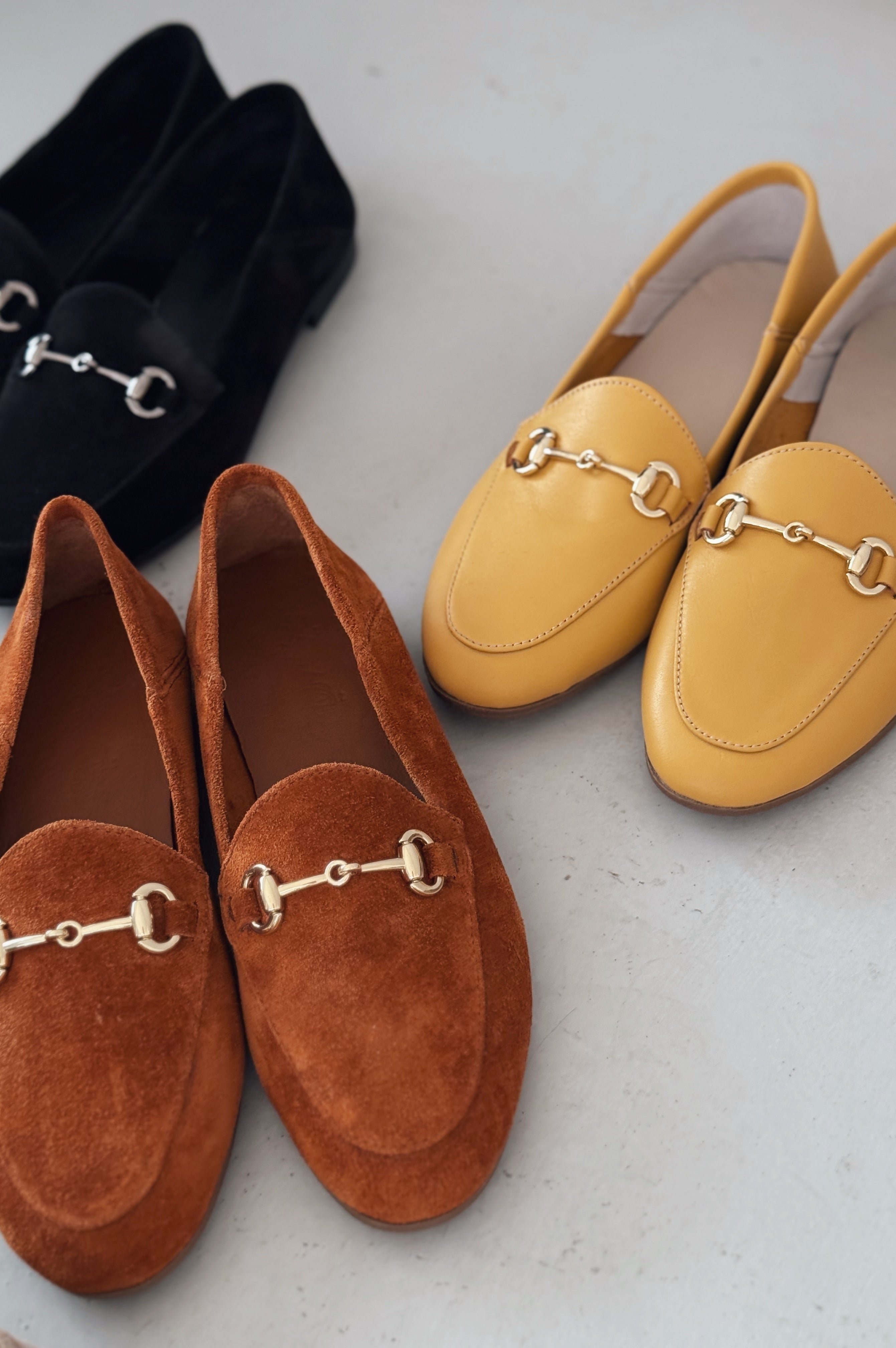 Palvora Hakiki Deri Toka Detaylı Kadın Loafer Sarı