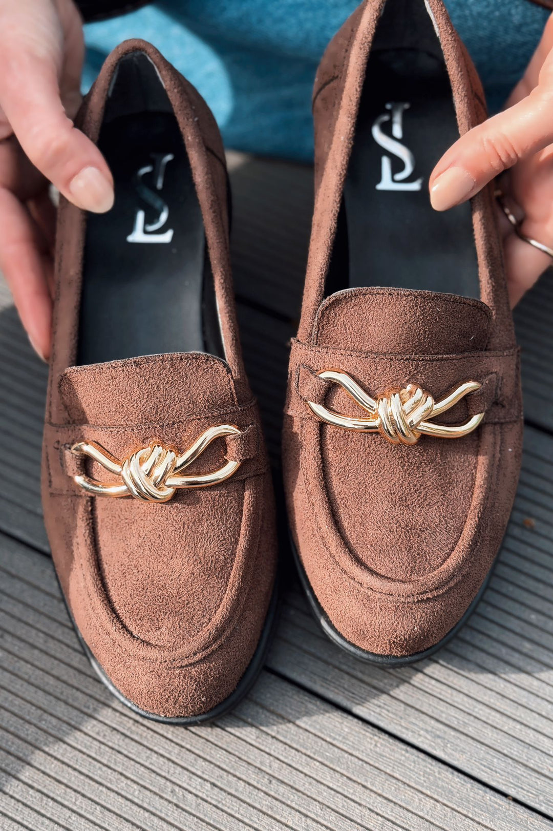 Norel Kadın Loafer Acıkahve Süet Fiyonk Detaylı - ILOVESHOES