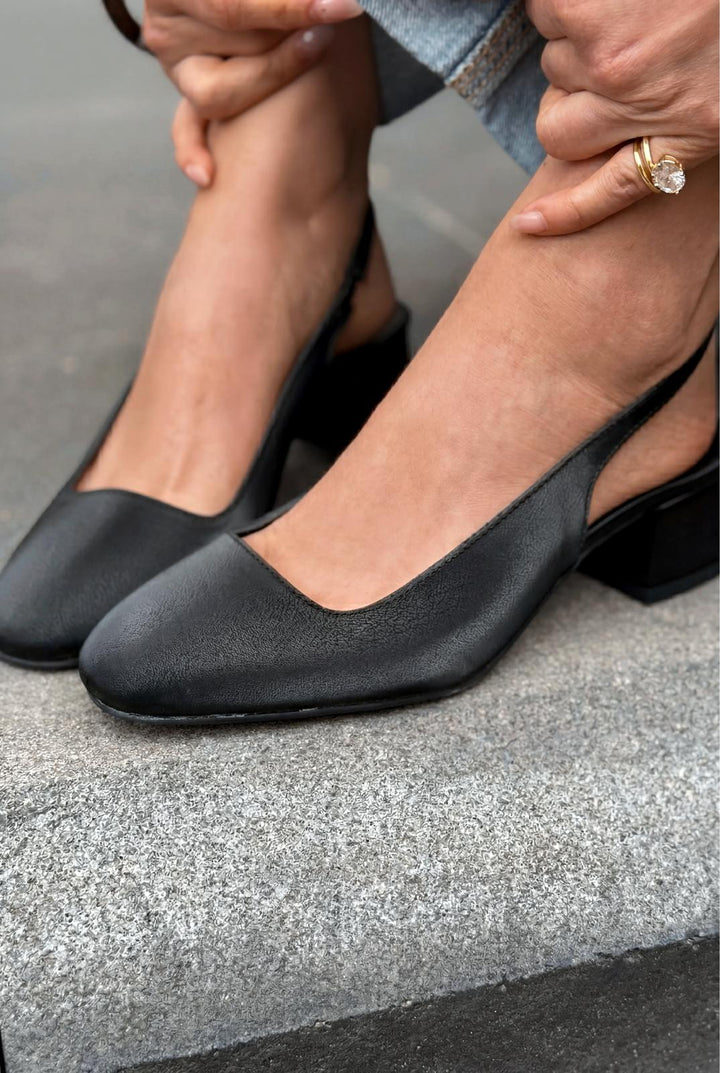 Solen Mary jane Topuklu Ayakkabı Siyah Saten - ILOVESHOES