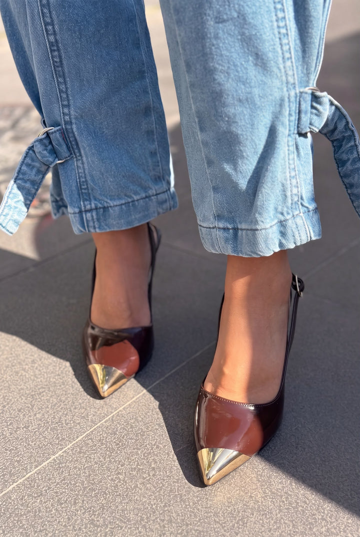 Sarnok Acı Kahve Rugan Kadın Stiletto - ILOVESHOES