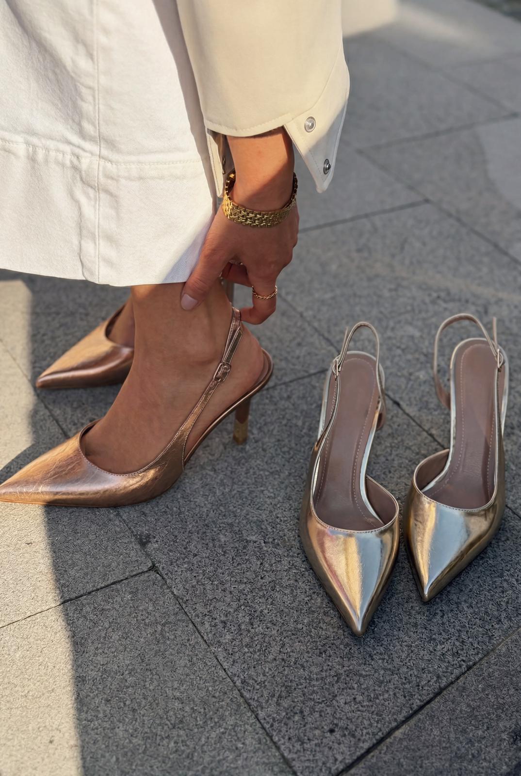 Soriel Stiletto Bronz Parlak Deri - ILOVESHOES
