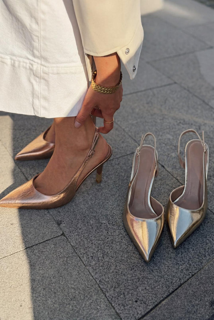 Soriel Stiletto Bronz Parlak Deri - ILOVESHOES
