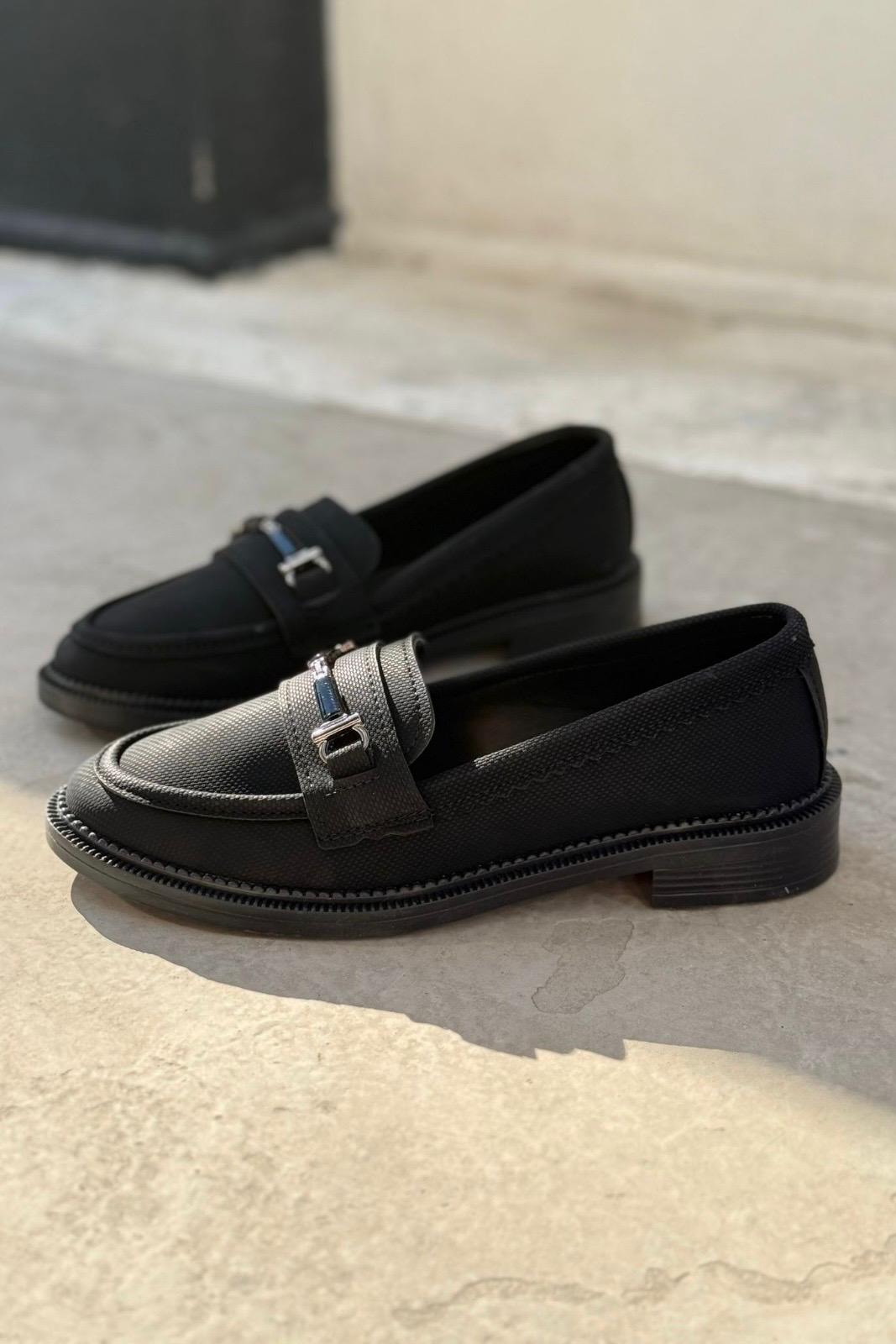 Torja Nubuk Siyah Kadın Loafer - ILOVESHOES