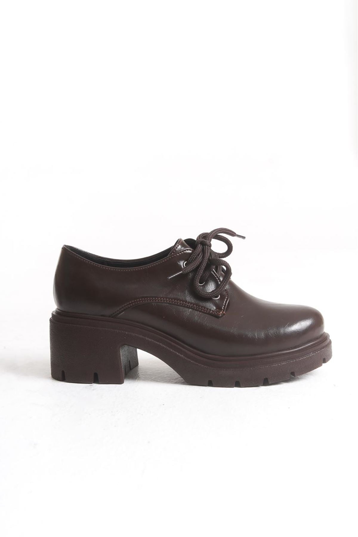 Dova Kadın Oxford Ayakkabı Acıkahve Rugan - ILOVESHOES