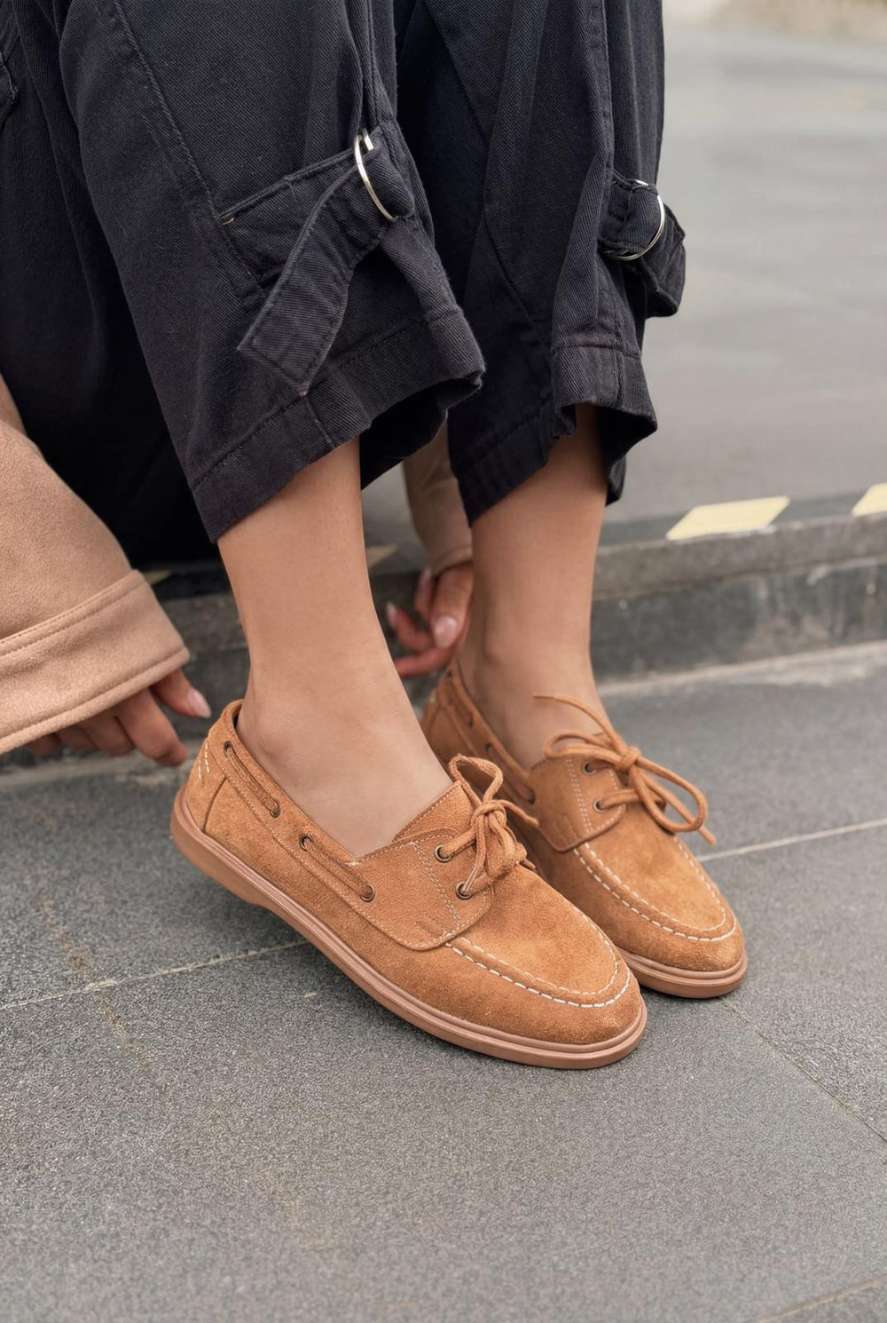 Morin Kadın Oxford Ayakkabı Taba Süet - ILOVESHOES