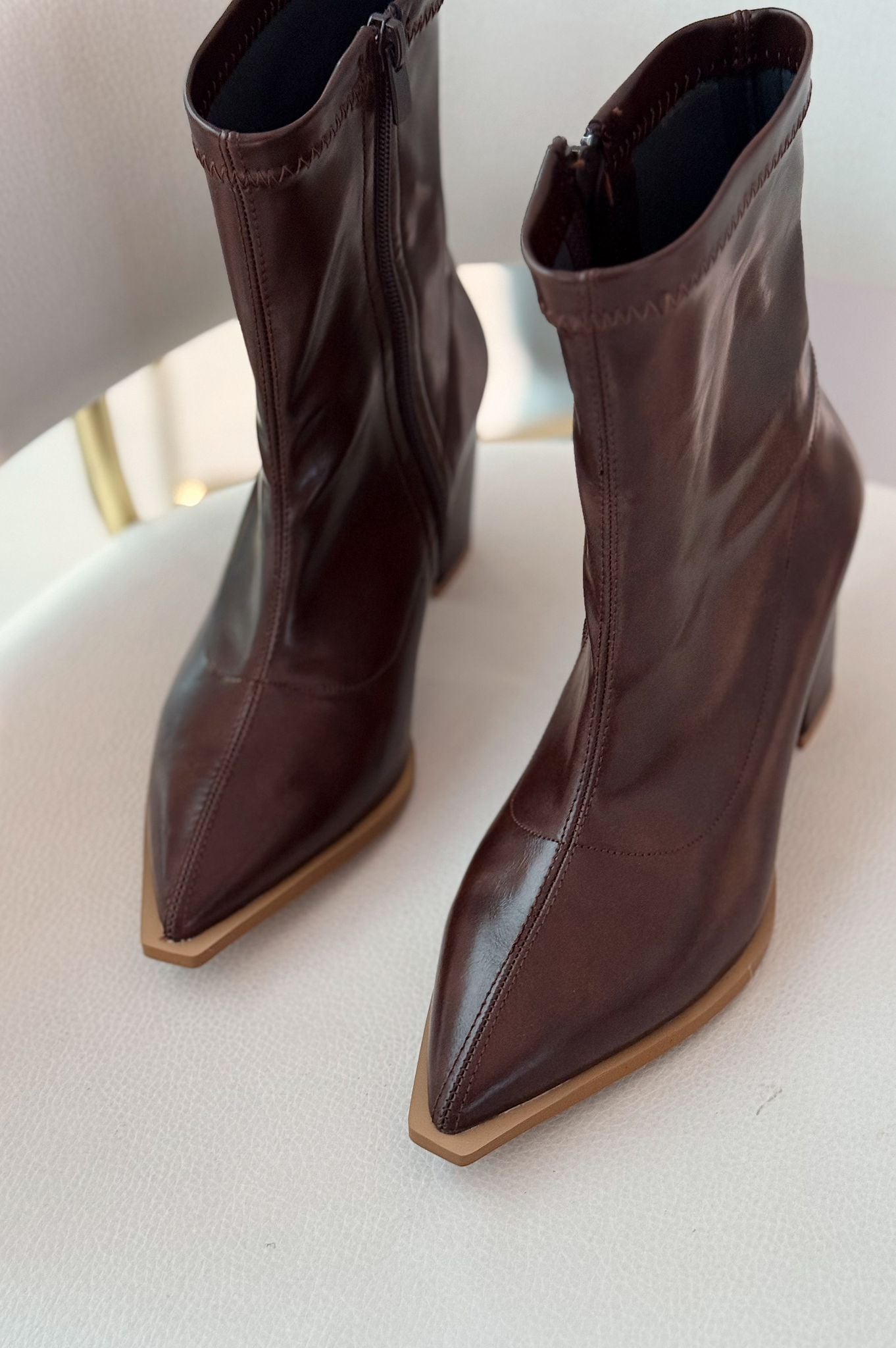 Selvora Streç Mat Deri Acı Kahve Kadın Bot - ILOVESHOES