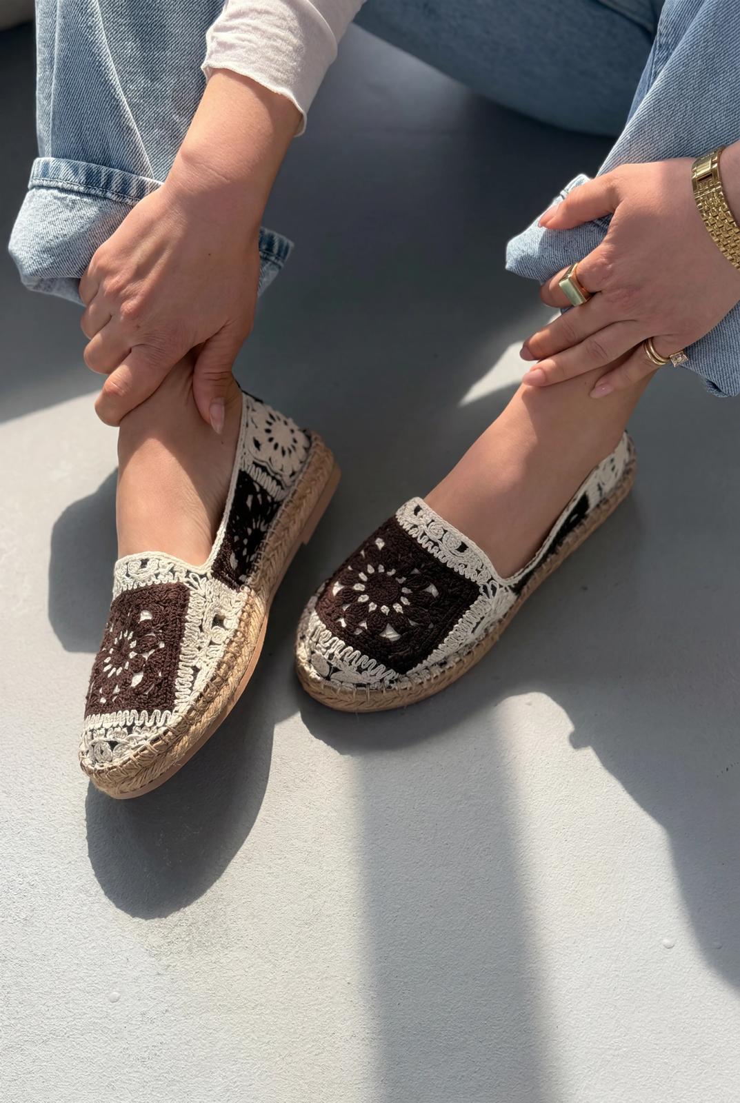 Linera Acıkahve Kadın Espadril Loafer - ILOVESHOES