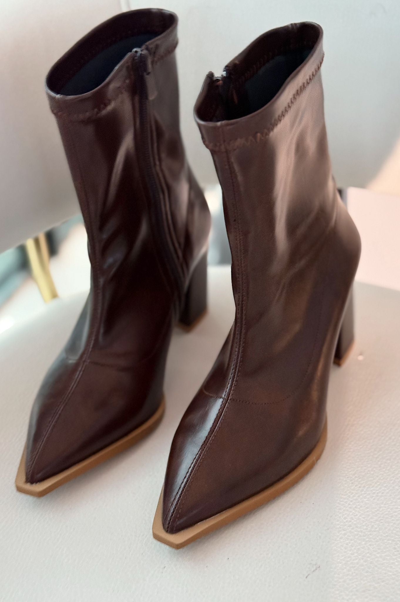 Selvora Streç Mat Deri Acı Kahve Kadın Bot - ILOVESHOES