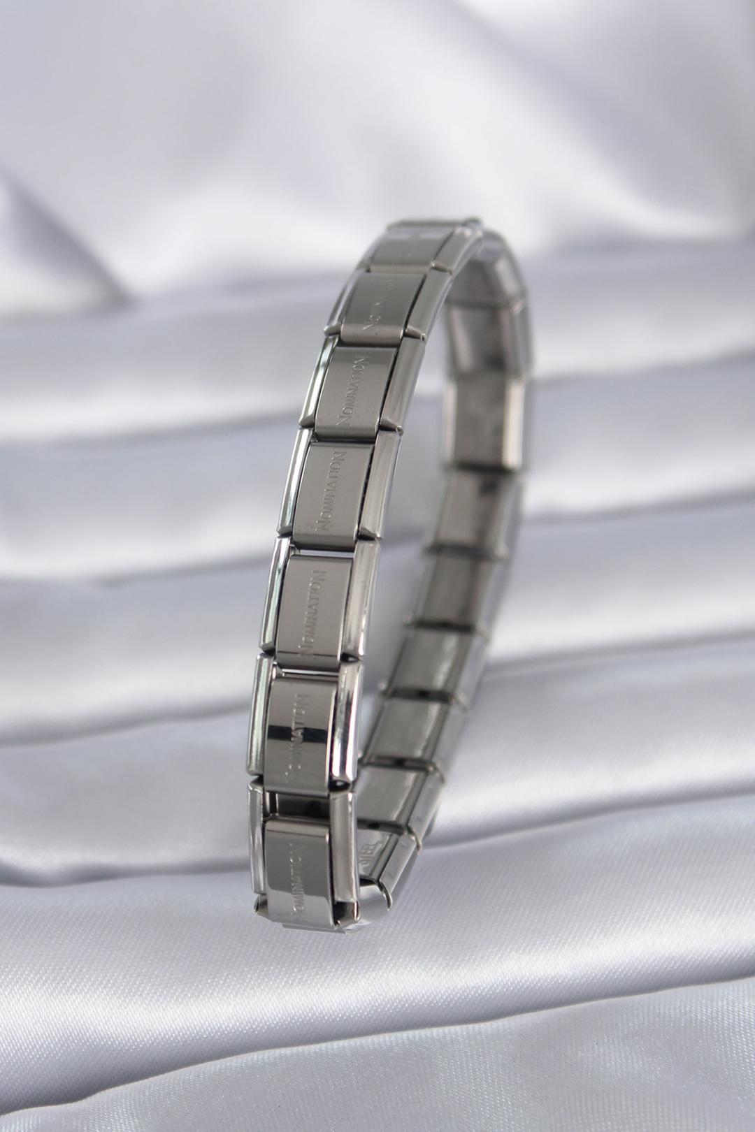 ILS - 1022 Kadın Nomination Yazılı Bileklik Gümüş Çelik - ILOVESHOES